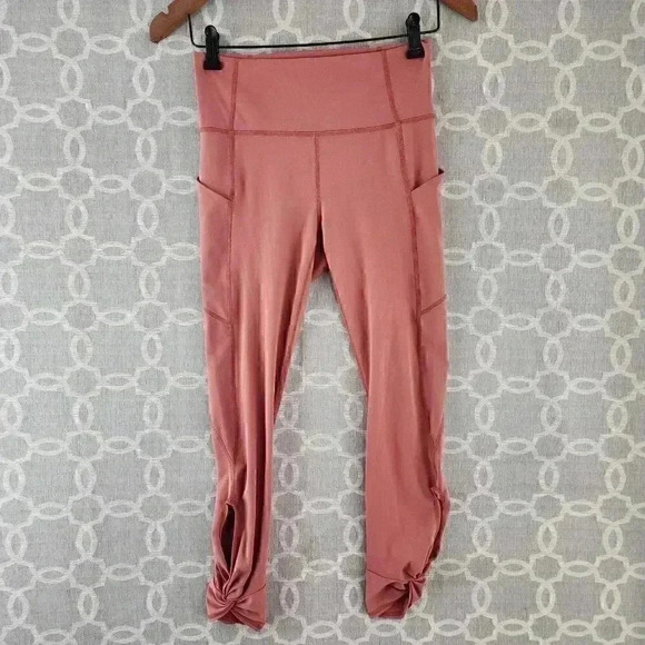 Pureluxe By Fableties  Pink Twisted Ankle Women's Pocket Legging  S - Picture 1 of 8
